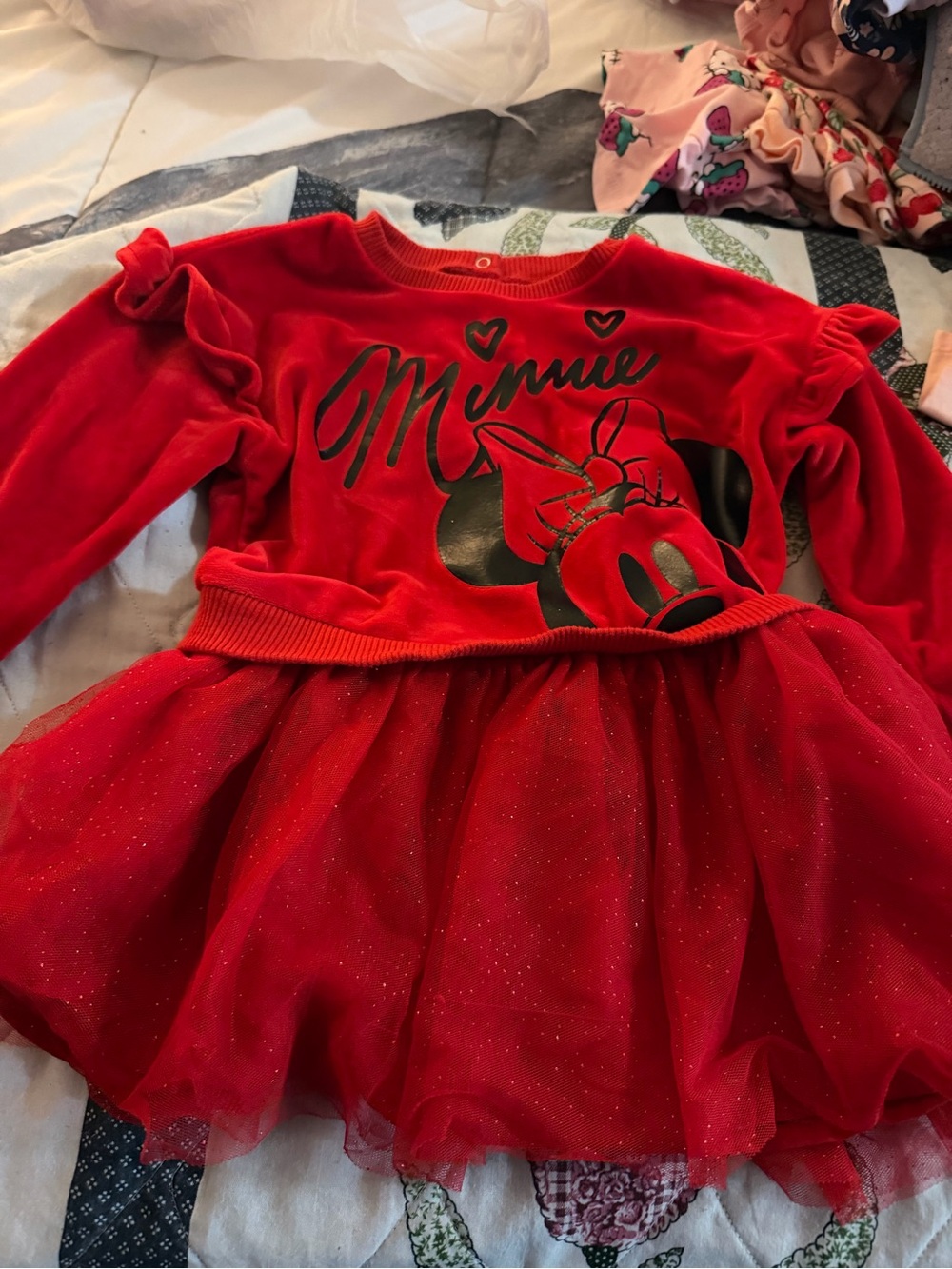 Disney Red Minnie Mouse Sparkle Tulle Dress
